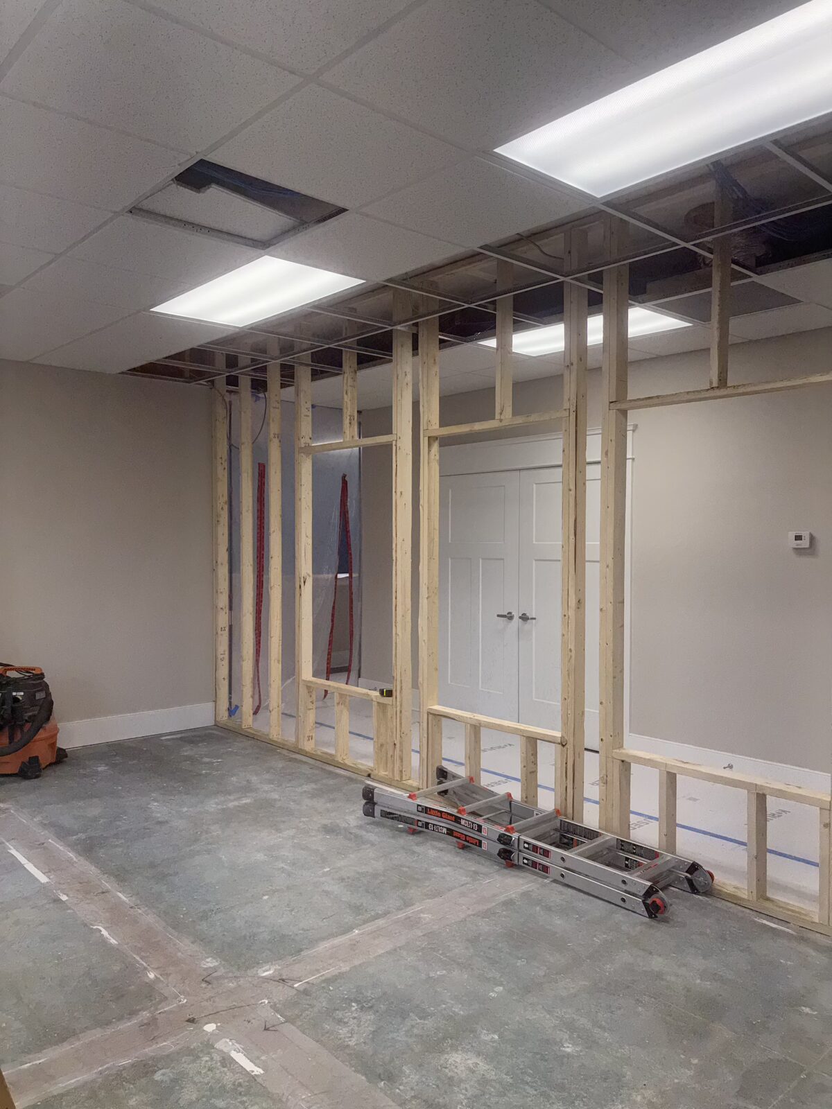 Wood Stud Partition Build-Out
